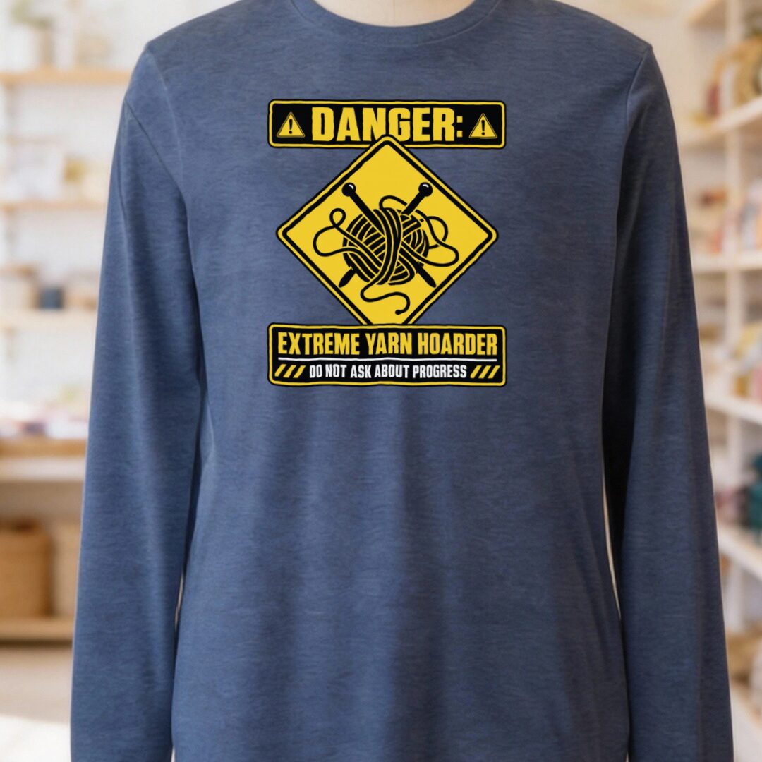 Danger Long Sleeve Tee Navy t-shirt