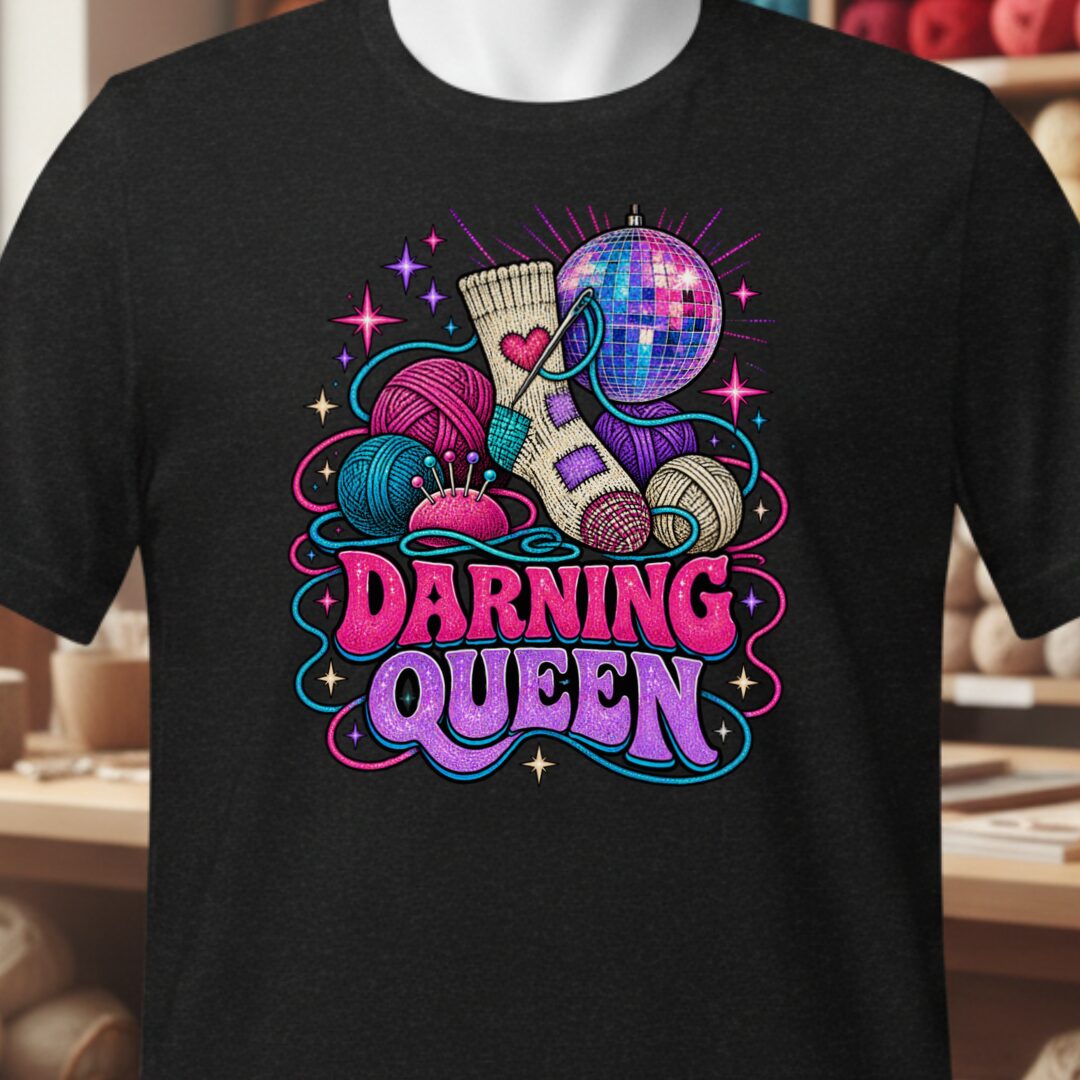 Darning Queen T-Shirt Black t-shirt