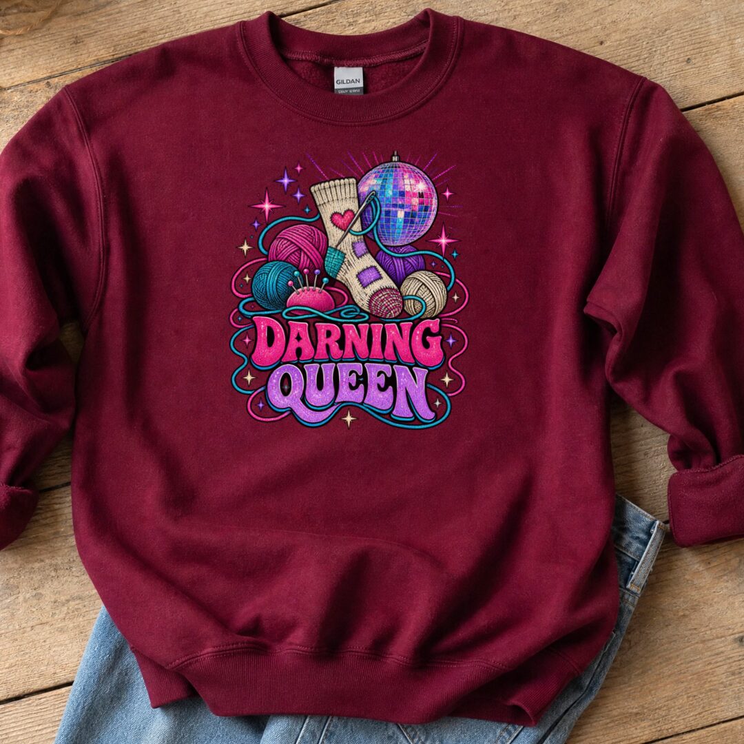 Darning Queen Sweatshirt Maroon t-shirt