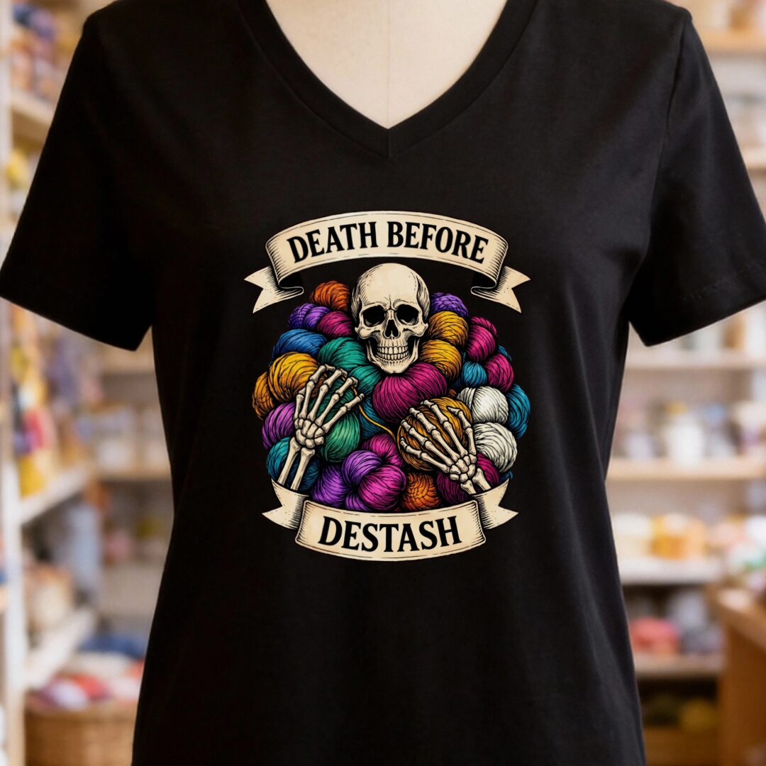 Death Before Destash V-Neck T-Shirt Black t-shirt
