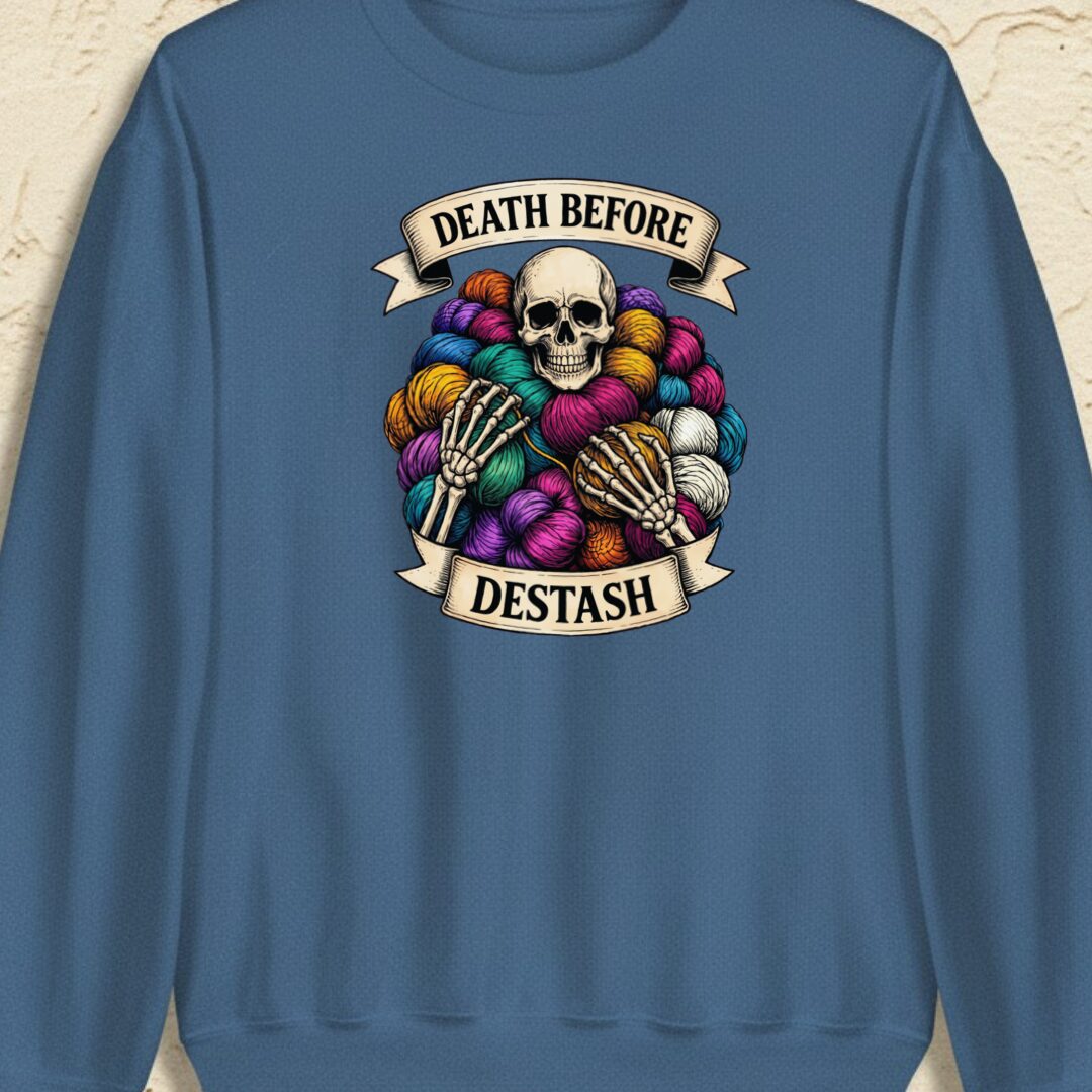 Death Before Destash Indigo Blue Sweatshirt.jpg