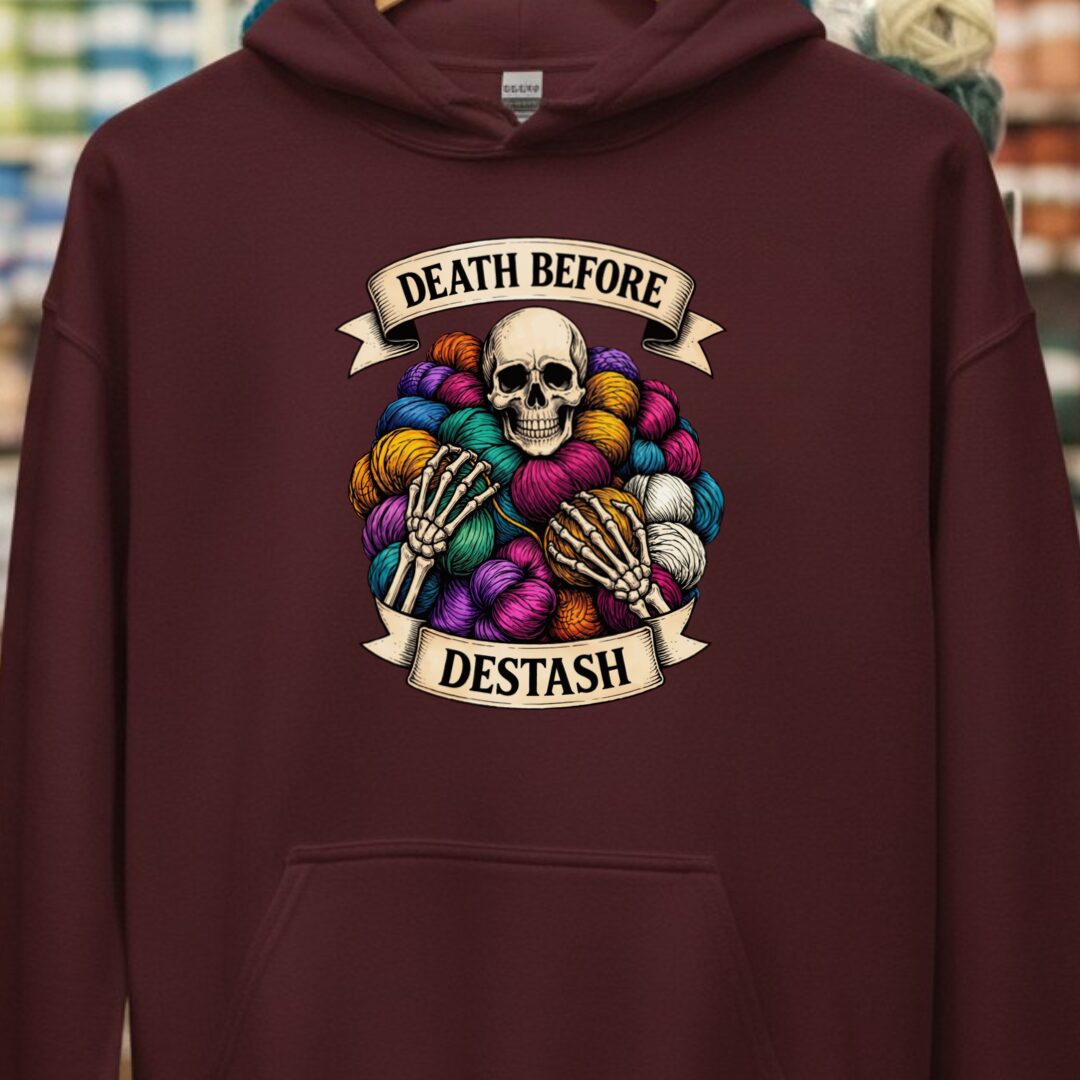 Death Before Destash Maroon Hoodie.jpg