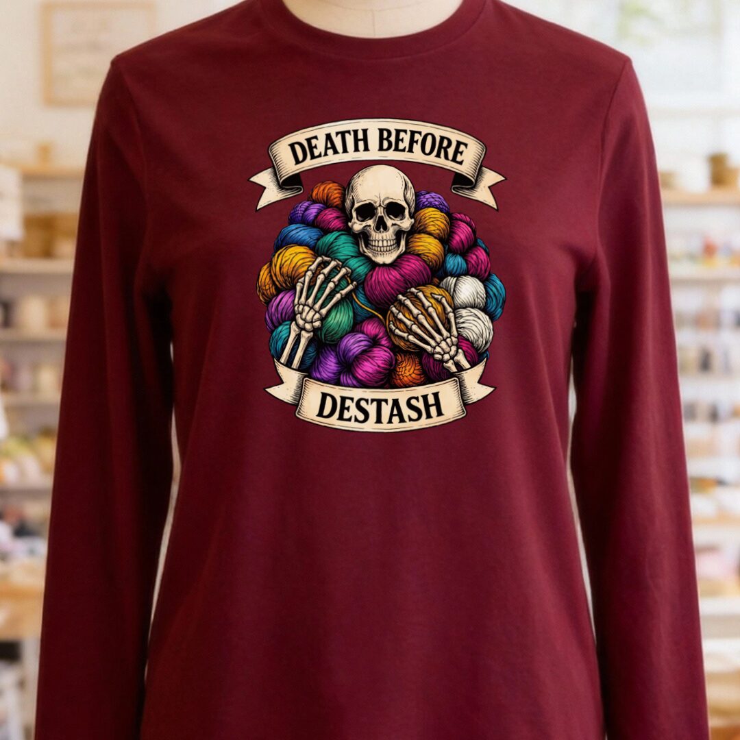 Death Before Destash Maroon Long Sleeve Tee.jpg