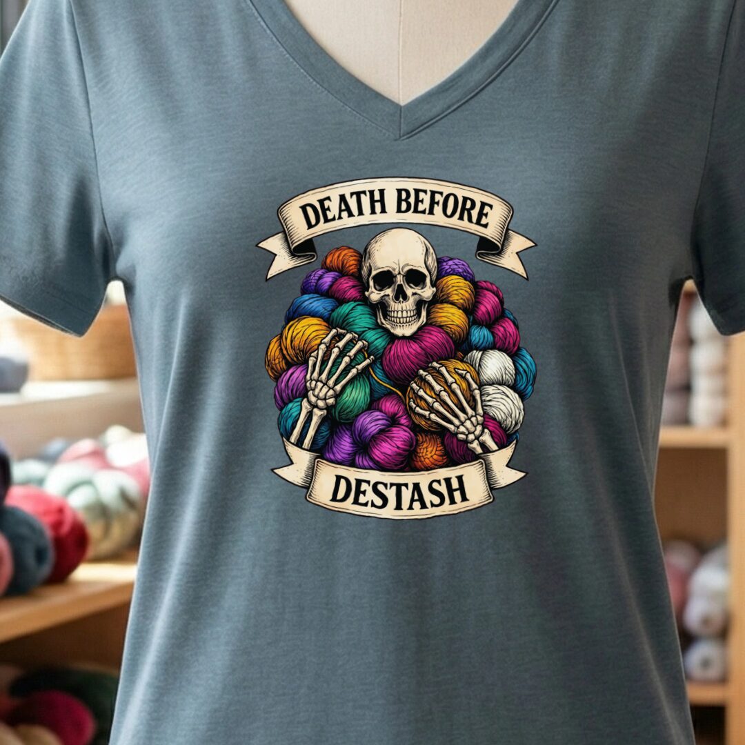 Death Before Destash V-Neck T-Shirt Slate t-shirt