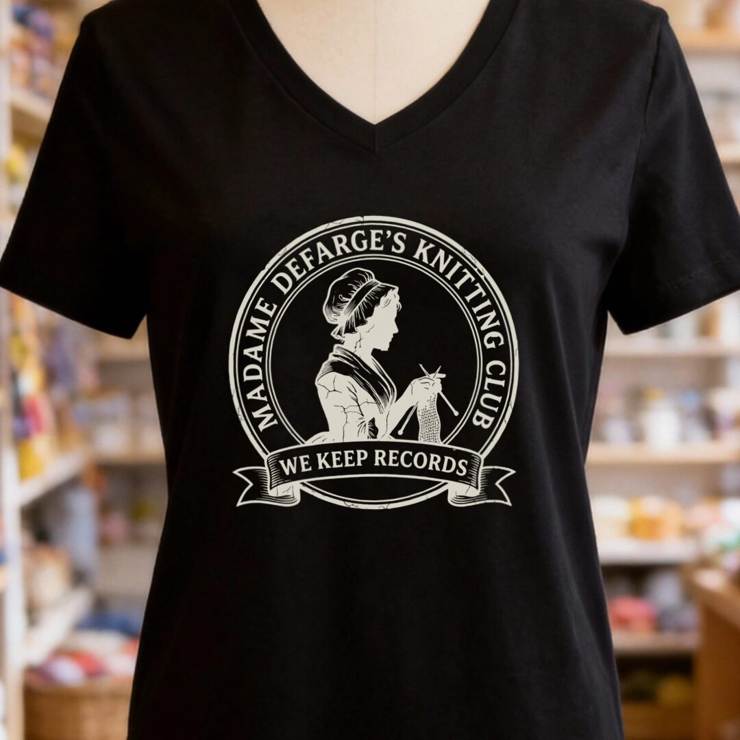 Defarge Records V-Neck T-Shirt Black t-shirt
