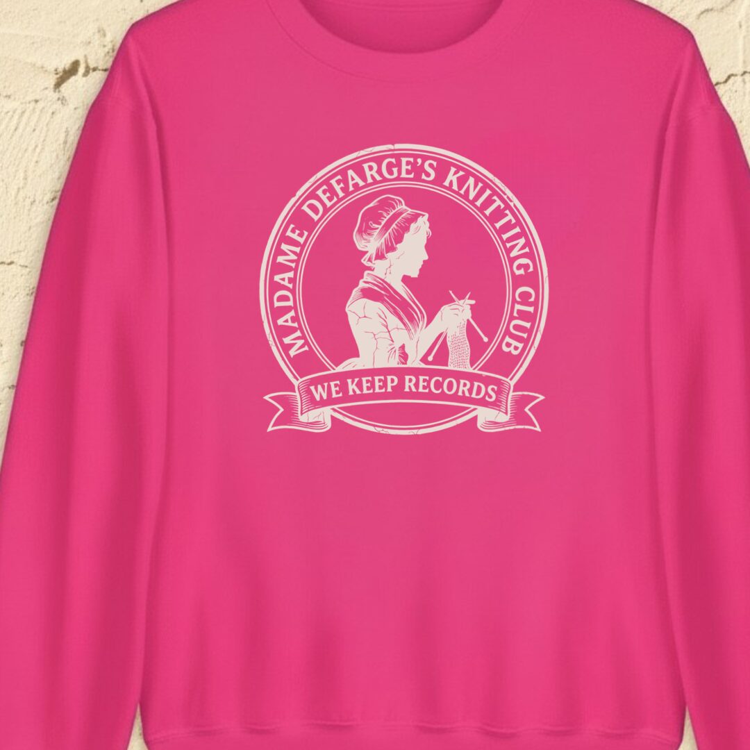 Defarge Records Bright Pink Sweatshirt.jpg