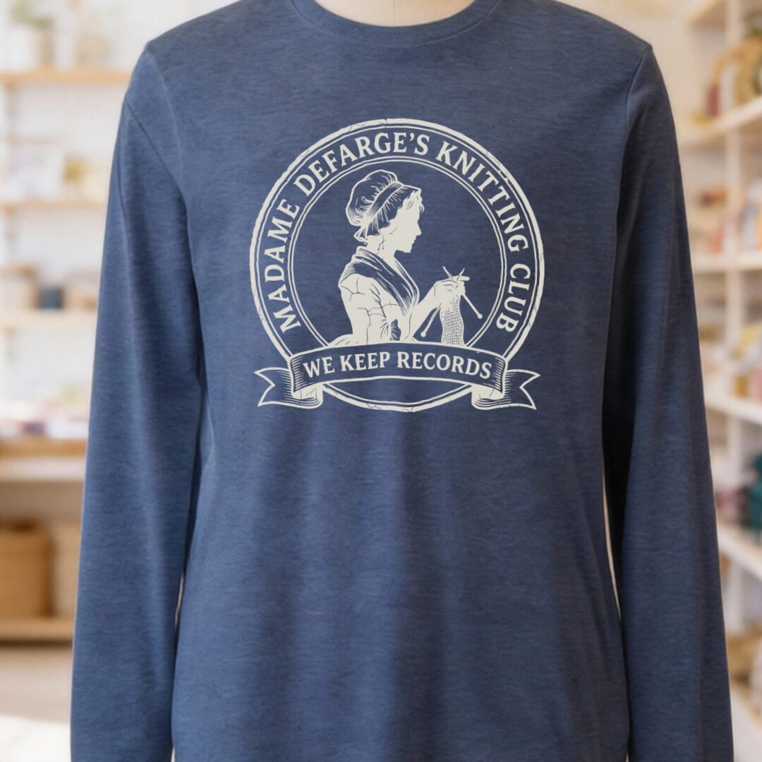 Defarge Records Long Sleeve Tee Navy t-shirt