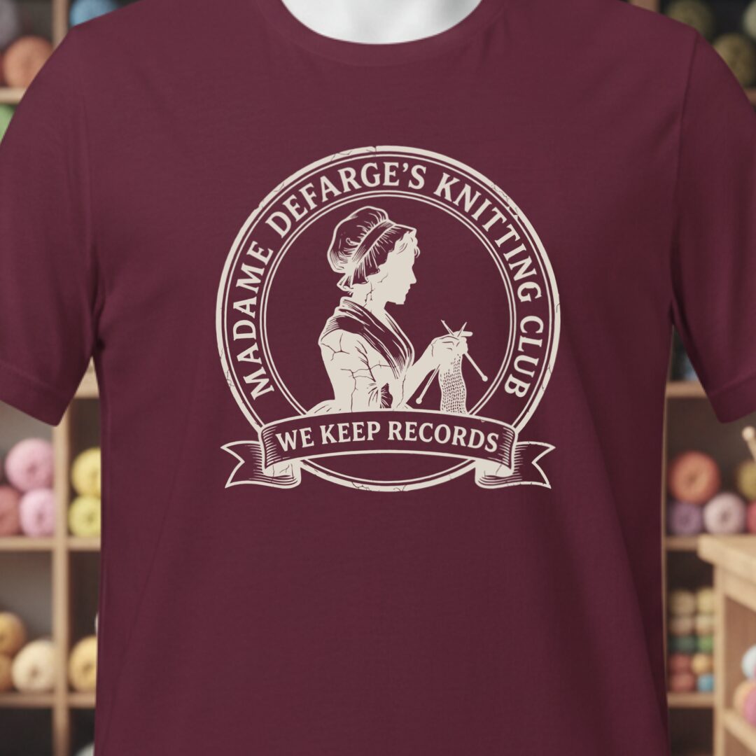 Defarge Records T-Shirt Maroon t-shirt