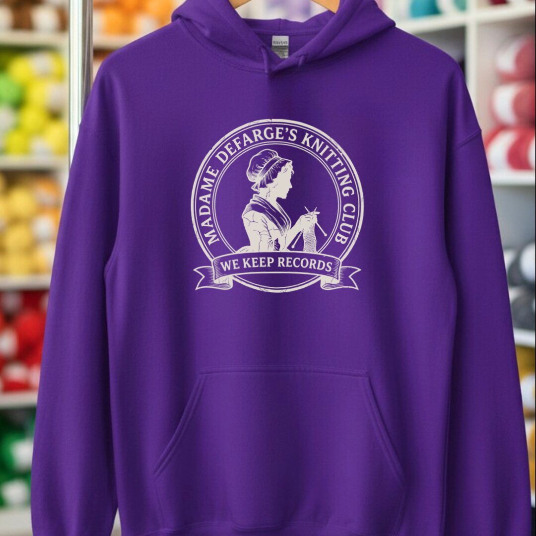 Defarge Records Purple Hoodie.jpg