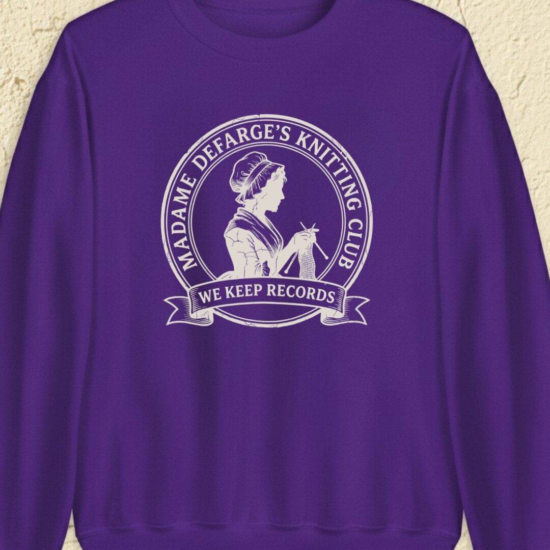 Defarge Records Purple Sweatshirt.jpg