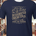 Designated Crocheter T-Shirt Navy t-shirt