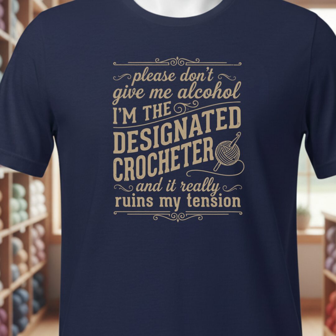Designated Crocheter T-Shirt Navy t-shirt