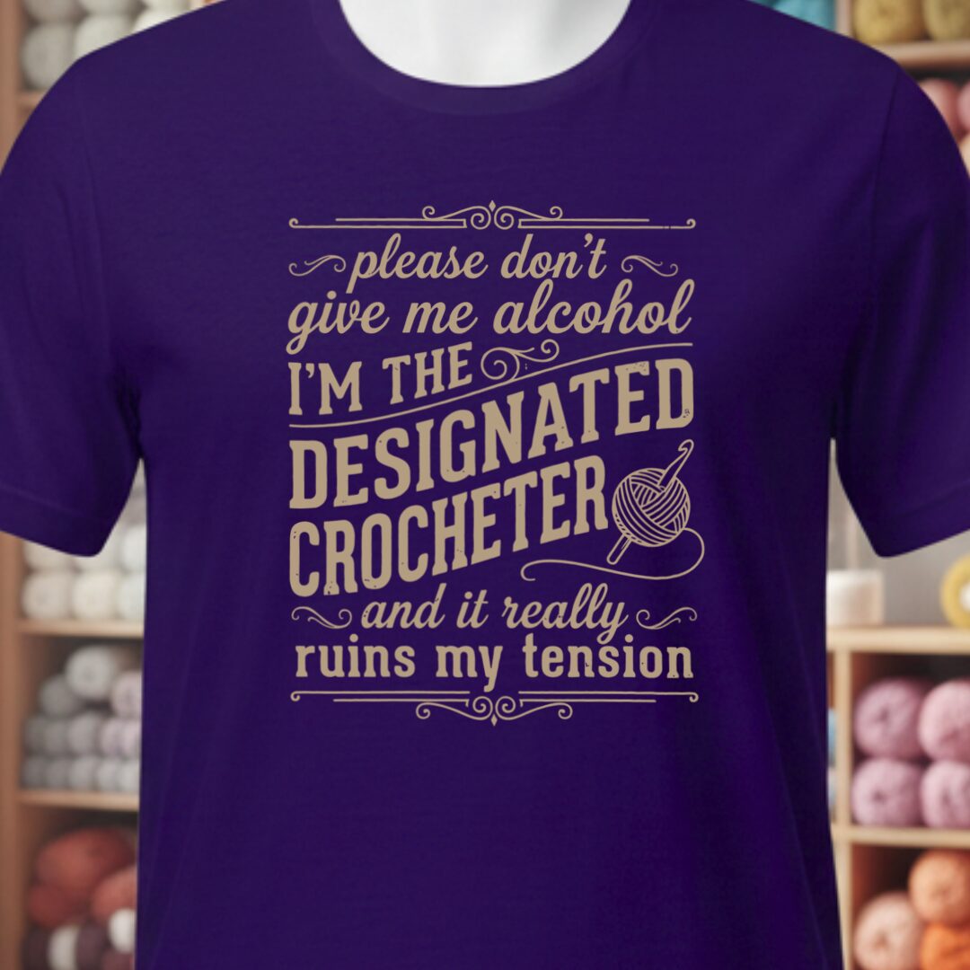 Designated Crocheter T-Shirt Purple t-shirt