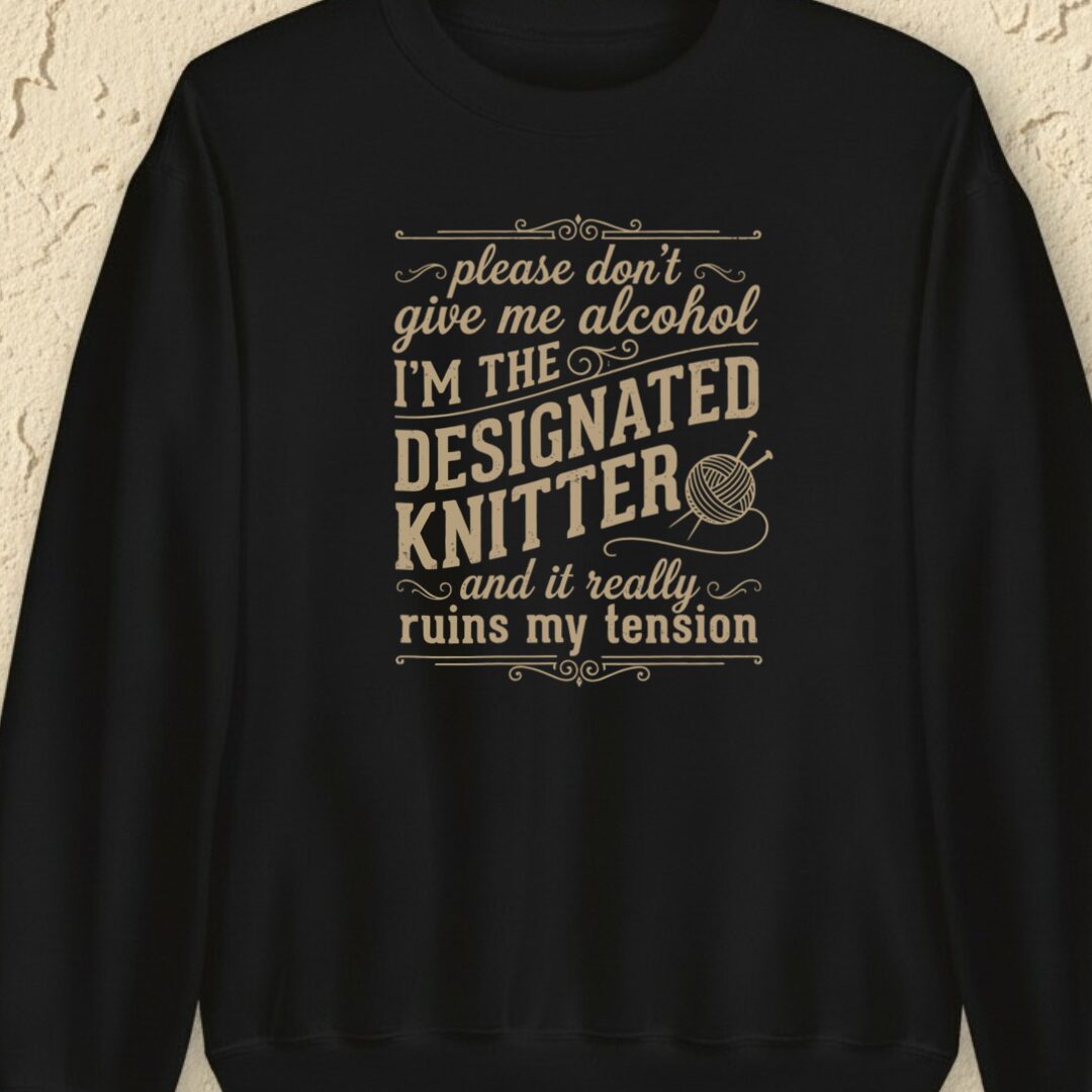 Designated Knitter Black Sweatshirt.jpg