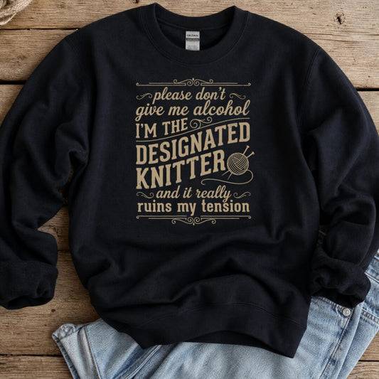 Designated Knitter Sweatshirt Black t-shirt
