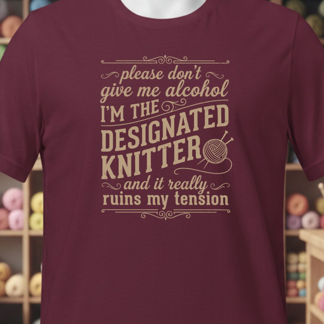 Designated Knitter T-Shirt Maroon t-shirt