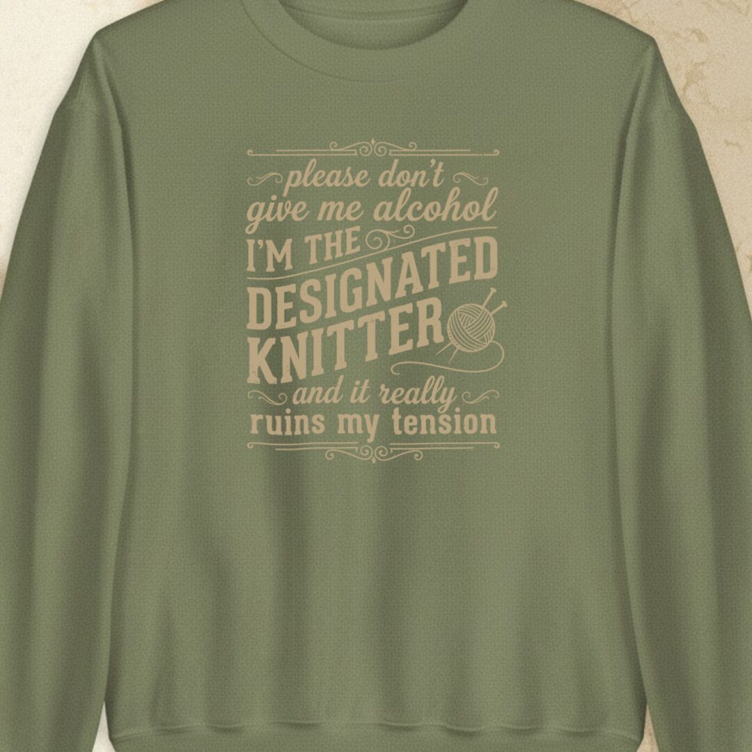 Designated Knitter Military Green Sweatshirt.jpg