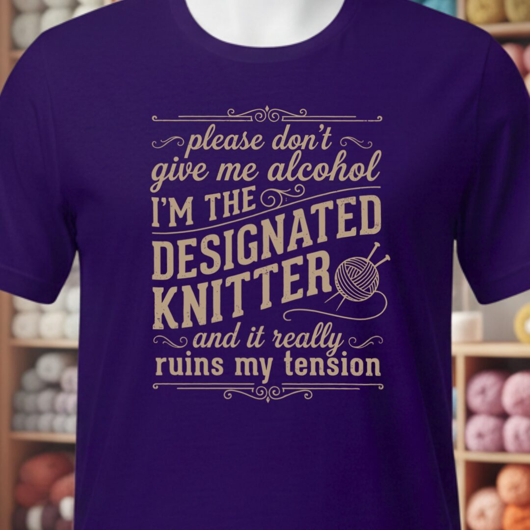 Designated Knitter T-Shirt Purple t-shirt