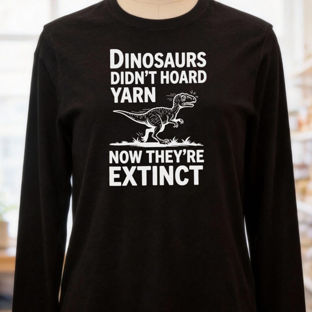 Dinosaurs Didn't Hoard Yarn Long Sleeve Tee
