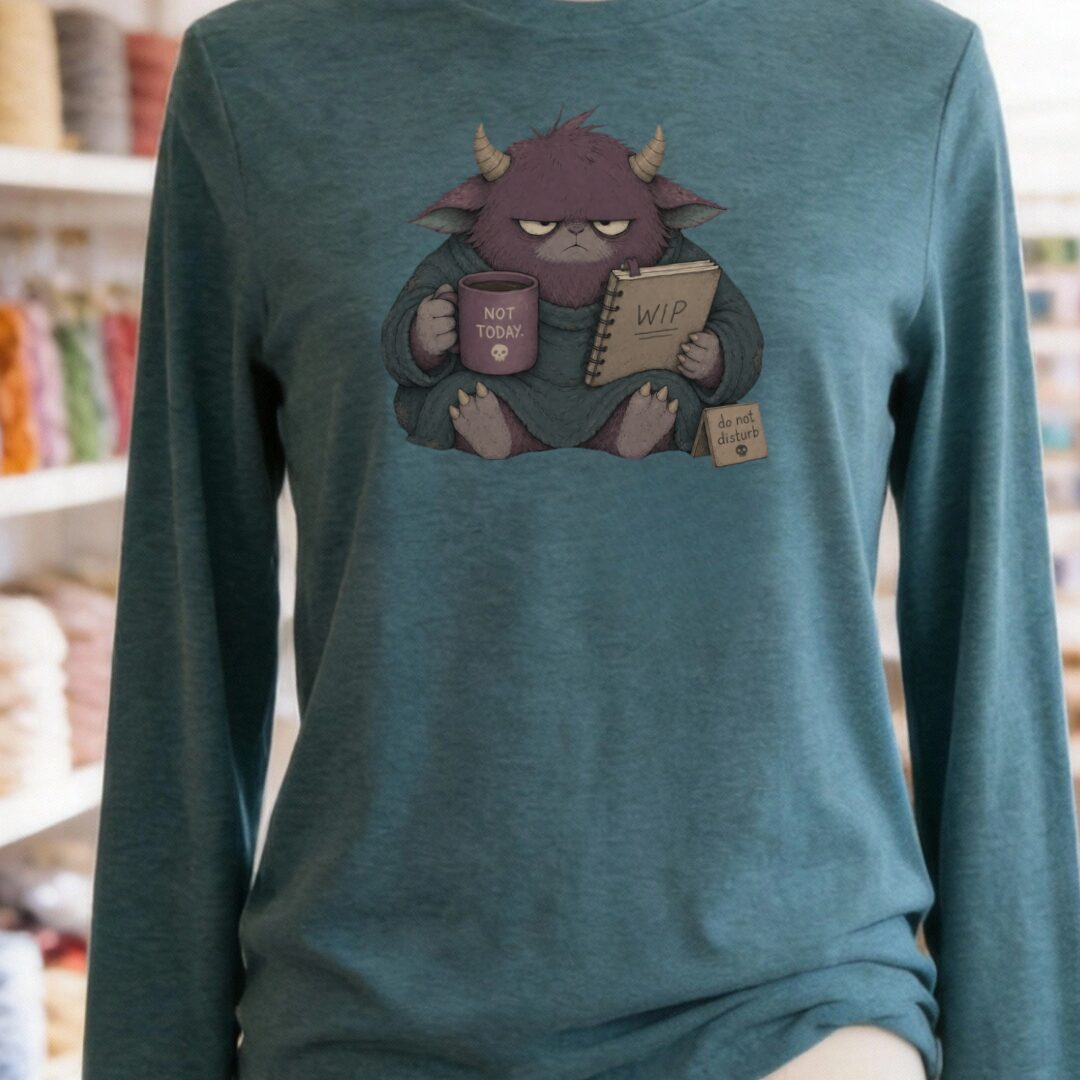 Do Not Disturb Teal Blue Long Sleeve Tee.jpg