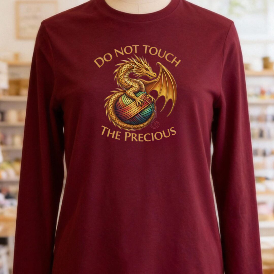 Do Not Touch Long Sleeve Tee Maroon t-shirt