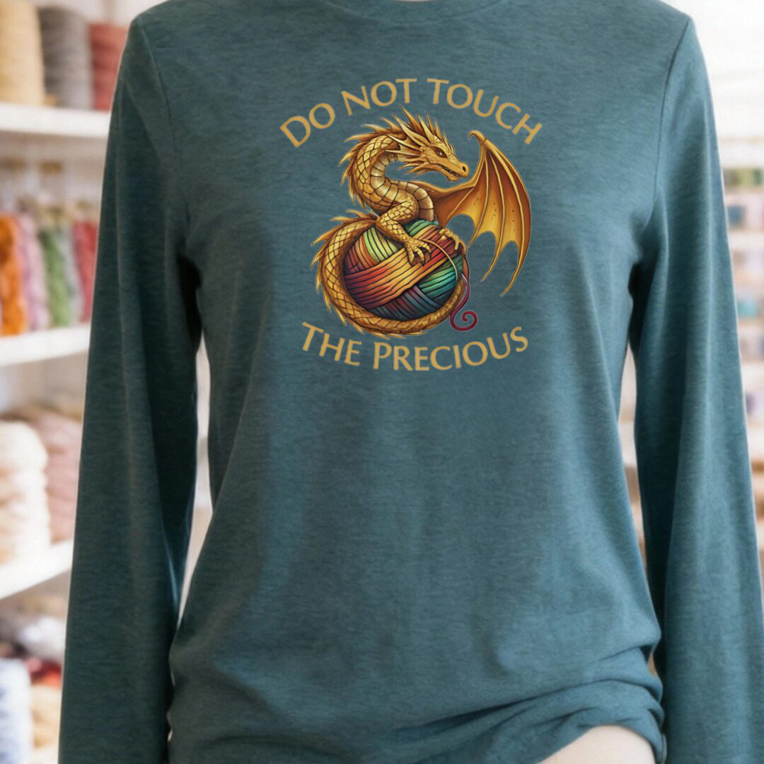 Do Not Touch Long Sleeve Tee Heather Deep Teal t-shirt