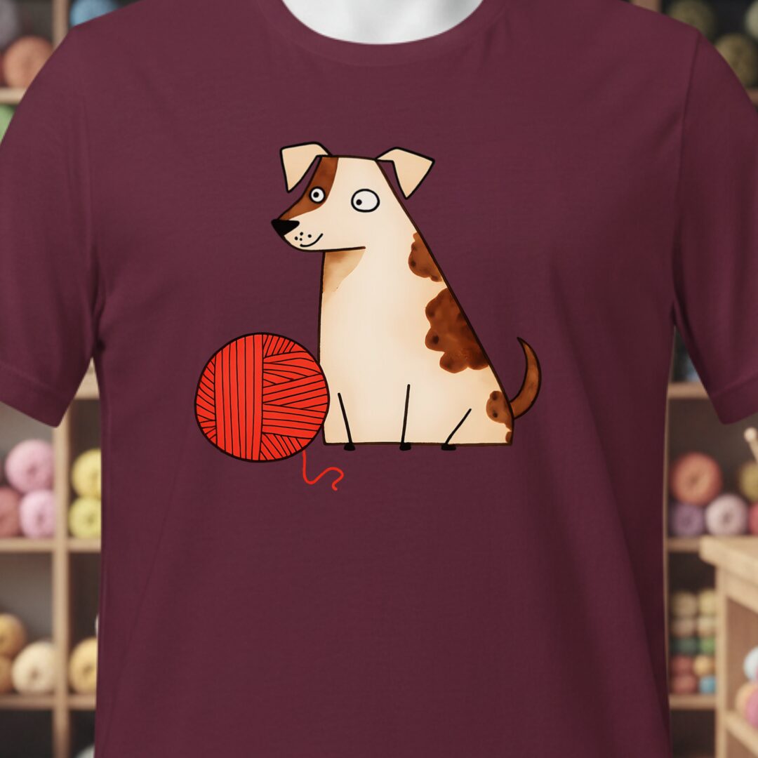 Dog & Yarn T-Shirt Maroon t-shirt