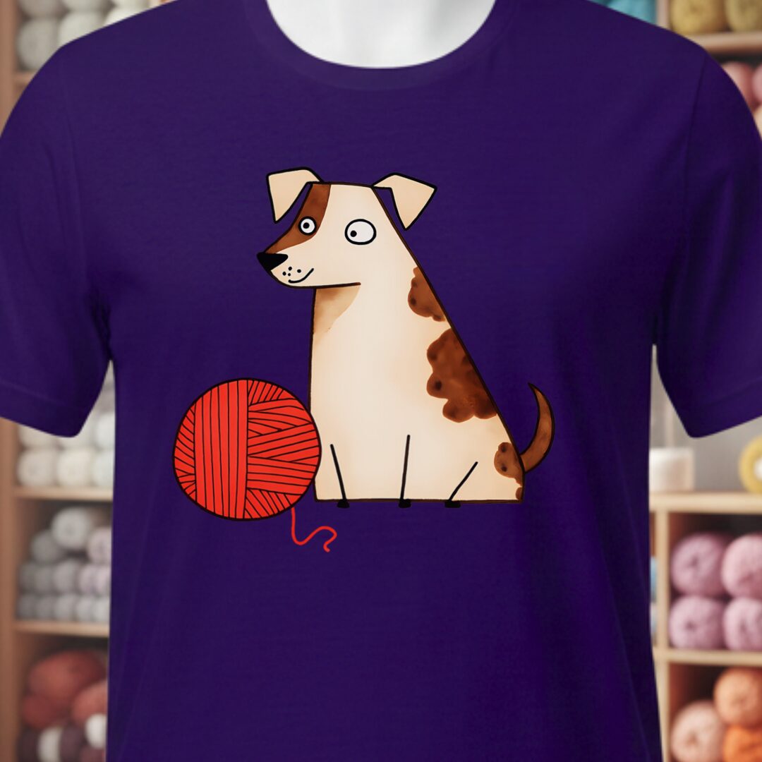 Dog & Yarn T-Shirt Purple t-shirt