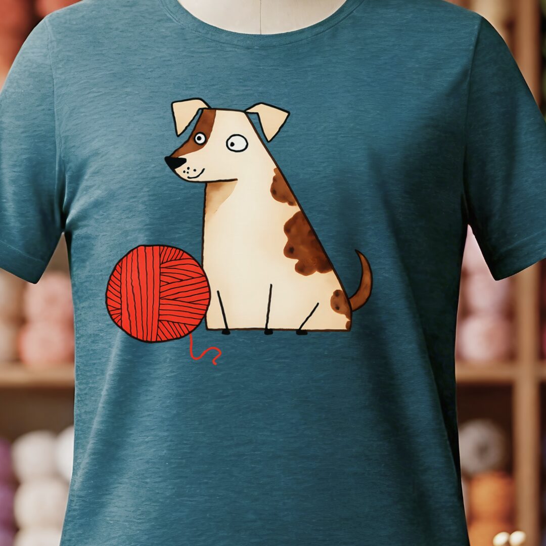 Dog & Yarn T-Shirt Teal Blue t-shirt