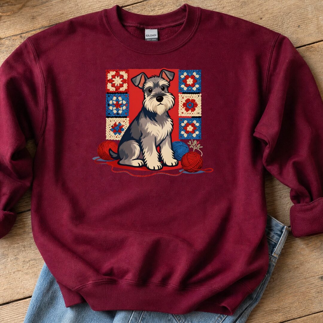 Dogs & Yarn Sweatshirt Maroon t-shirt
