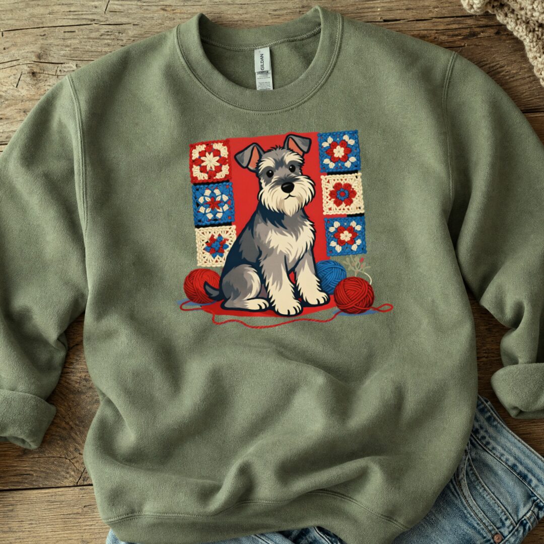 Dogs & Yarn Sweatshirt Military Green t-shirt