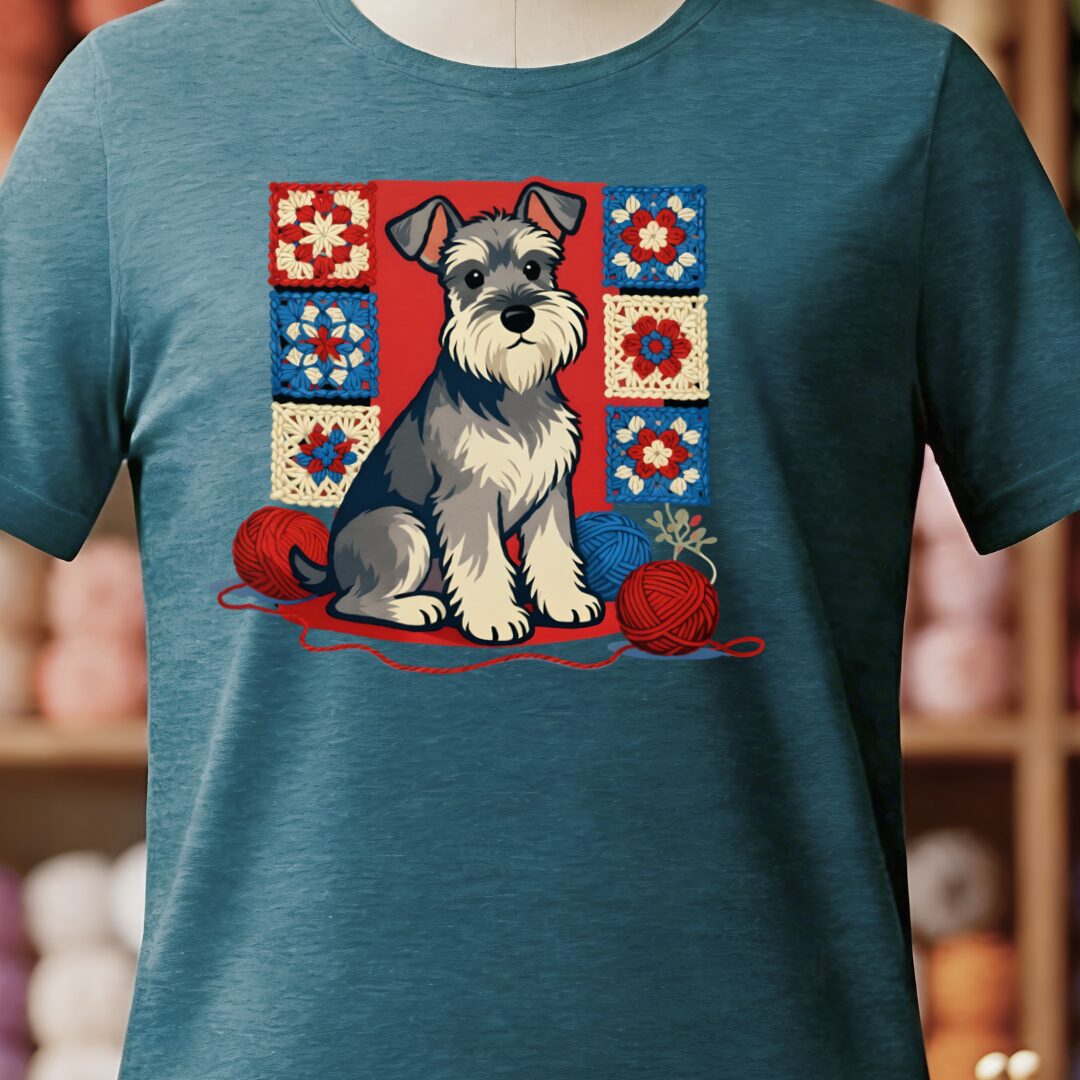 Dogs & Yarn T-Shirt Teal Blue t-shirt