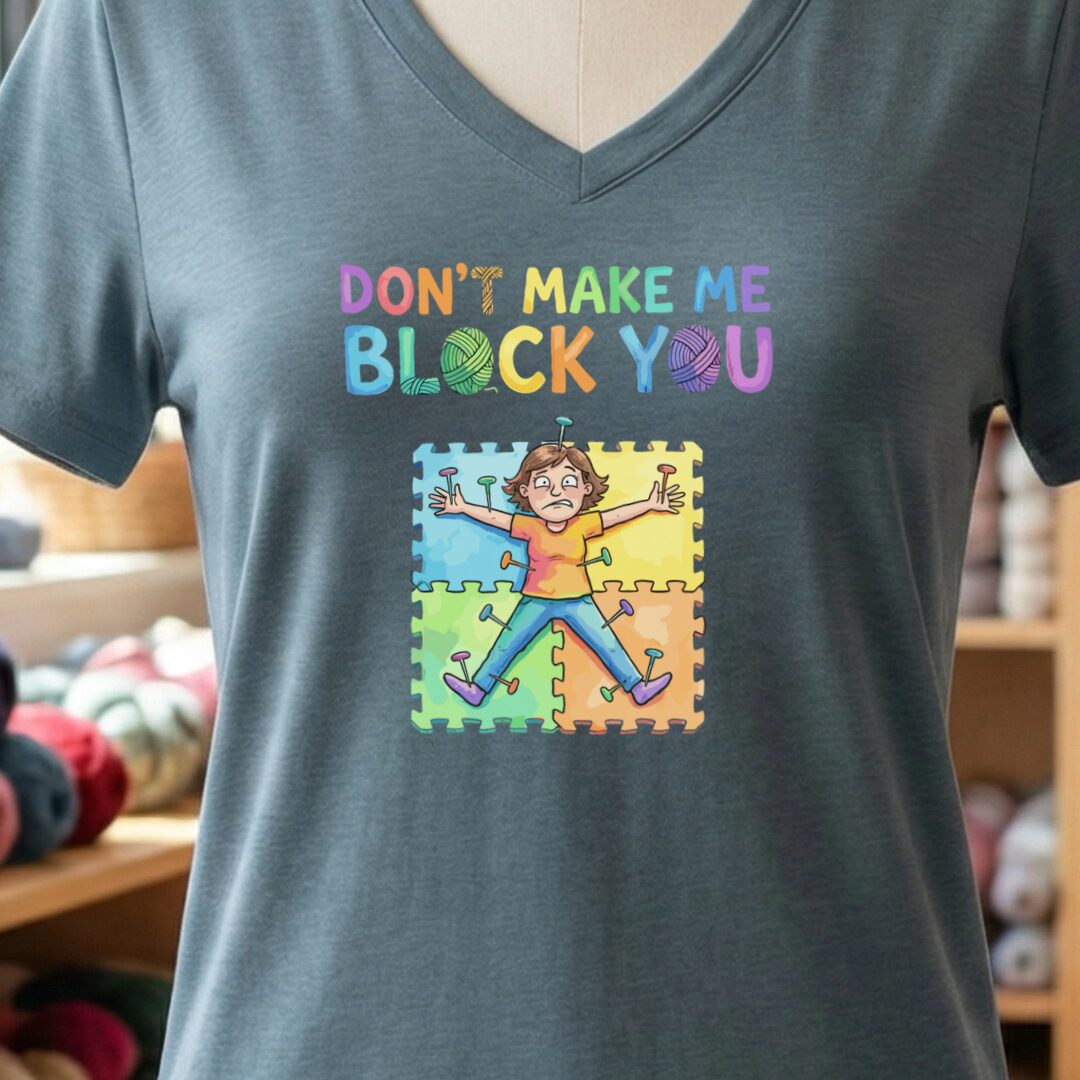 Don't Make Me Block You V-Neck T-Shirt Slate t-shirt
