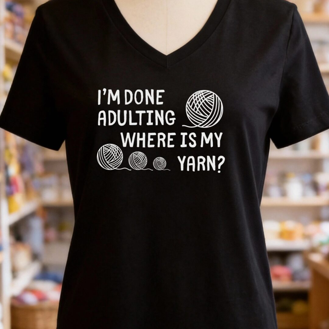 Done Adulting V-Neck T-Shirt Black t-shirt