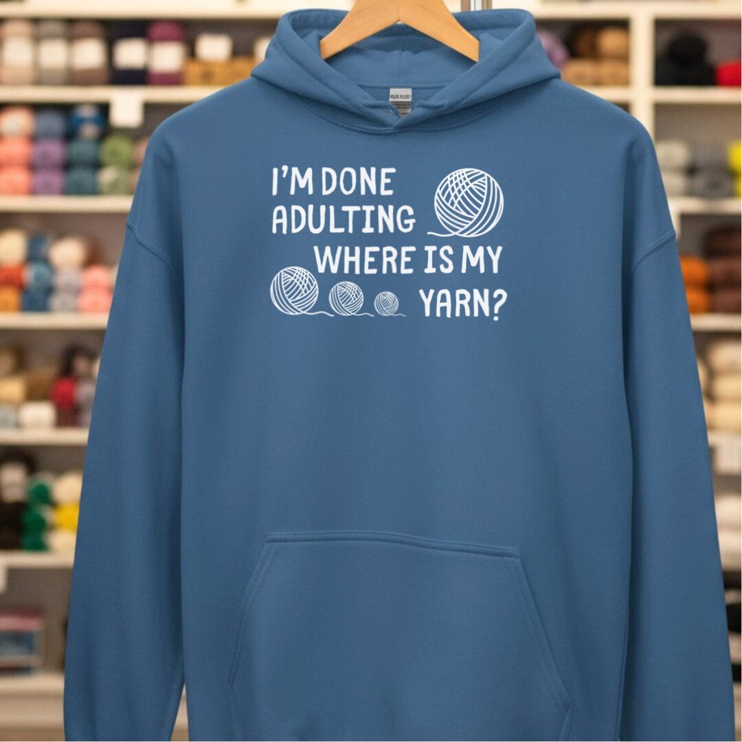 Done Adulting Hoodie Indigo Blue t-shirt