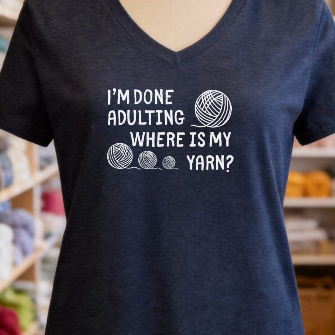 Done Adulting V-Neck T-Shirt Navy t-shirt