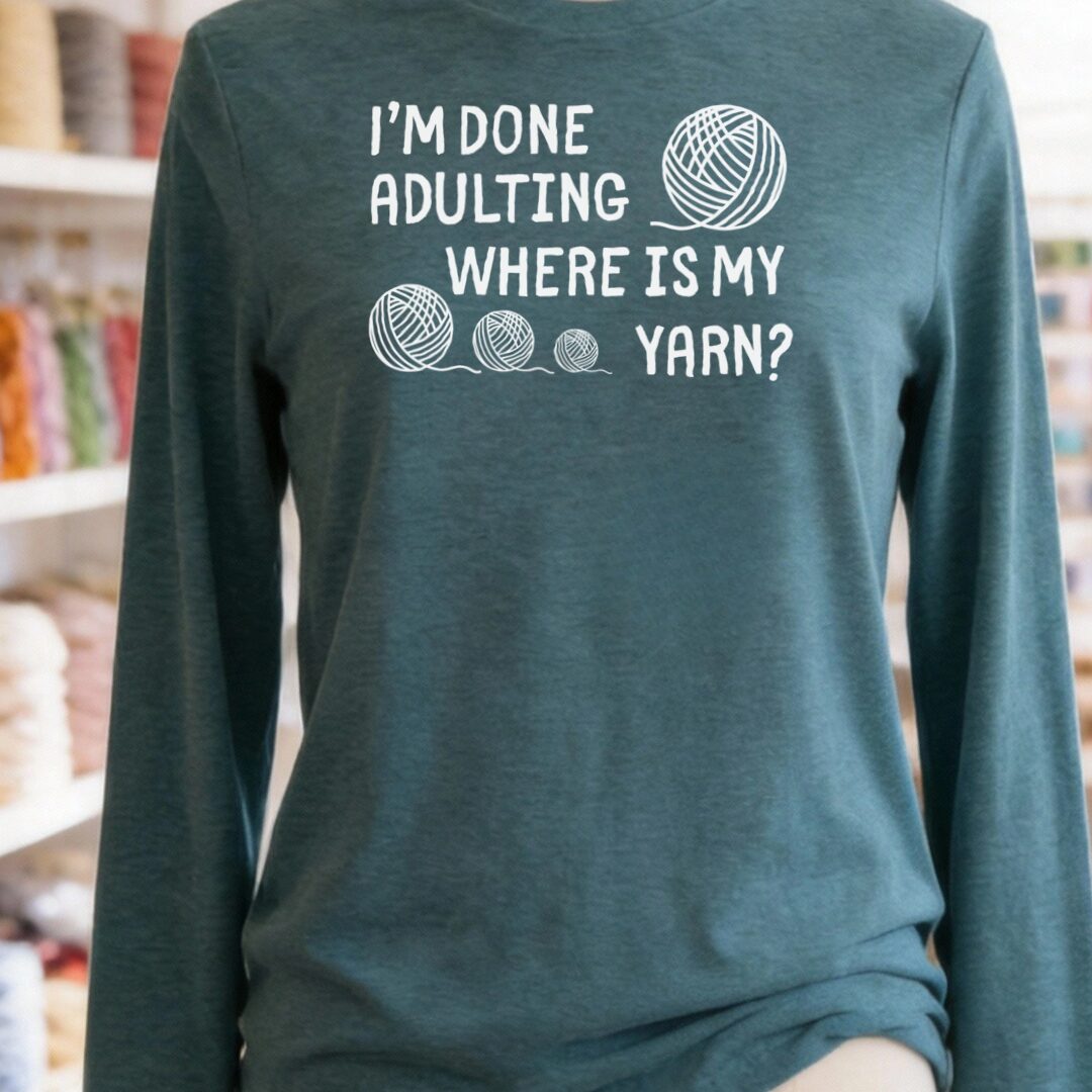 Done Adulting Long Sleeve Tee Teal Blue t-shirt