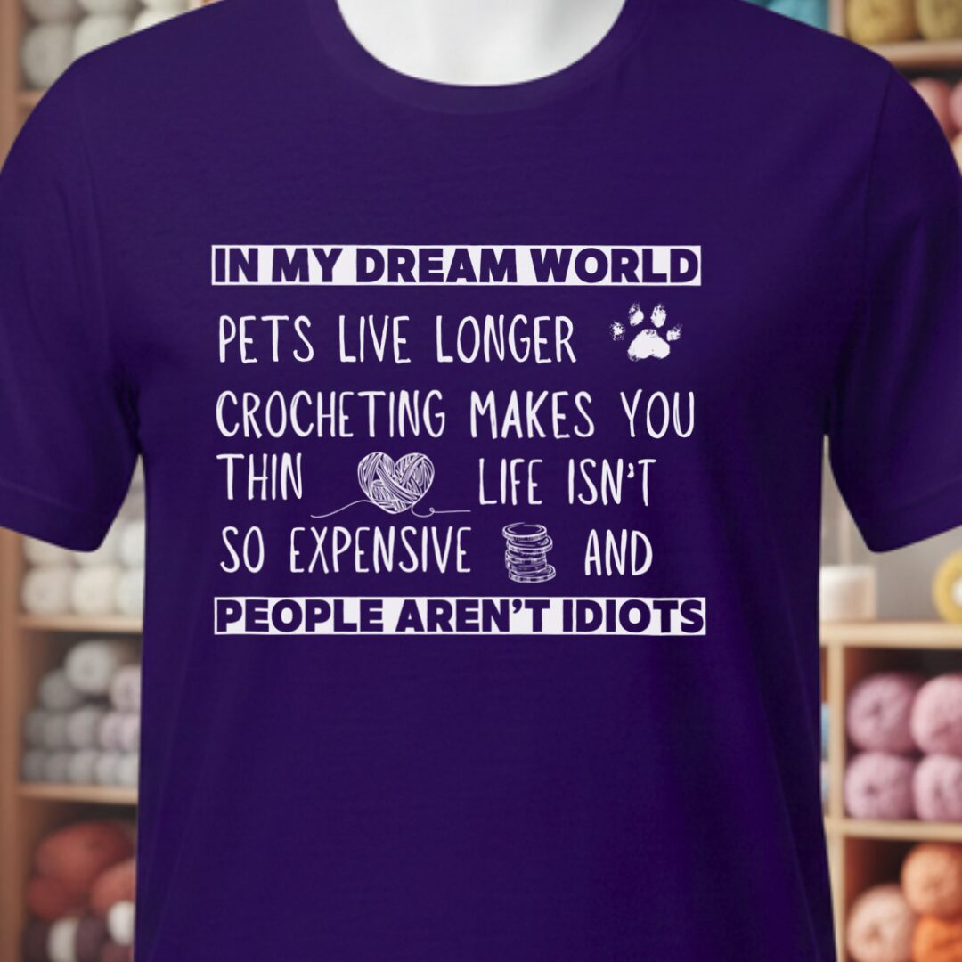 Dream World Crochet T-Shirt Purple t-shirt