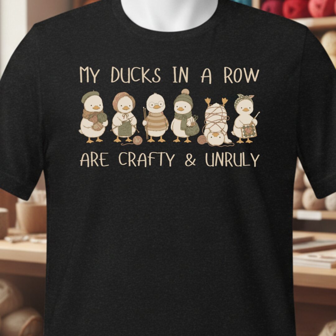 Ducks In A Row Black T-Shirt.jpg