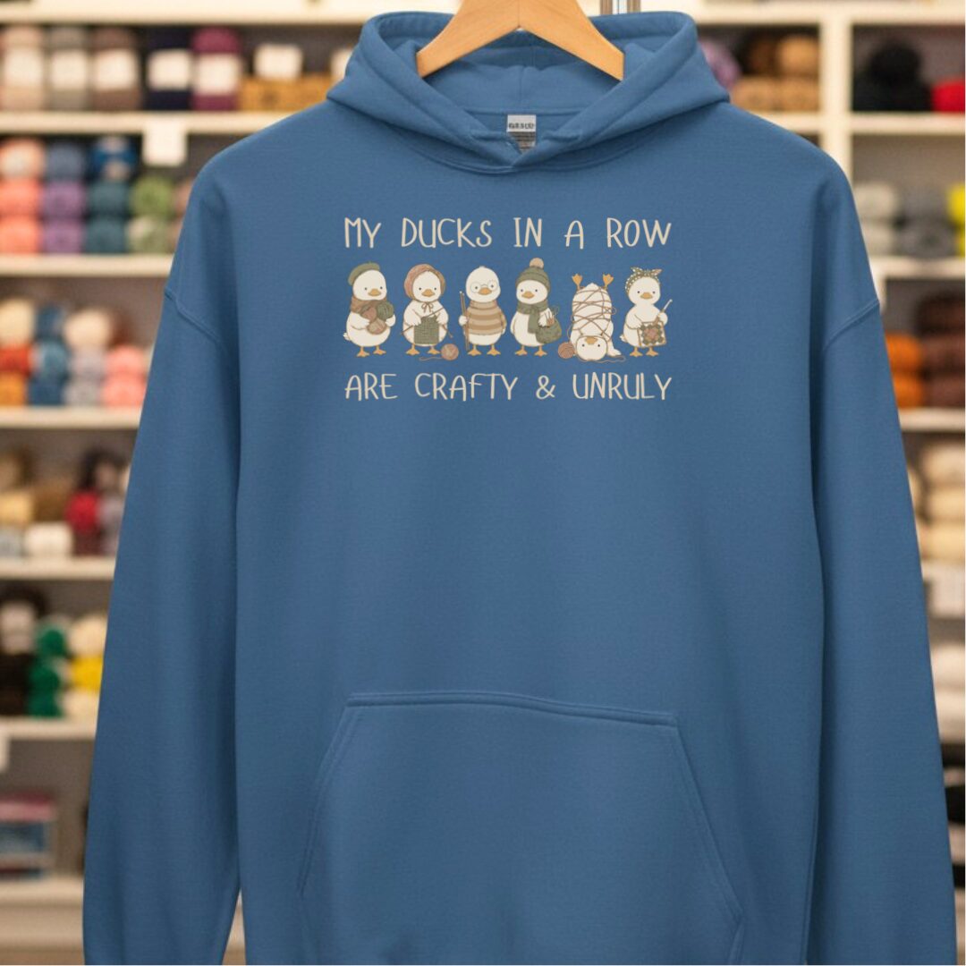 Ducks In A Row Indigo Blue Hoodie.jpg