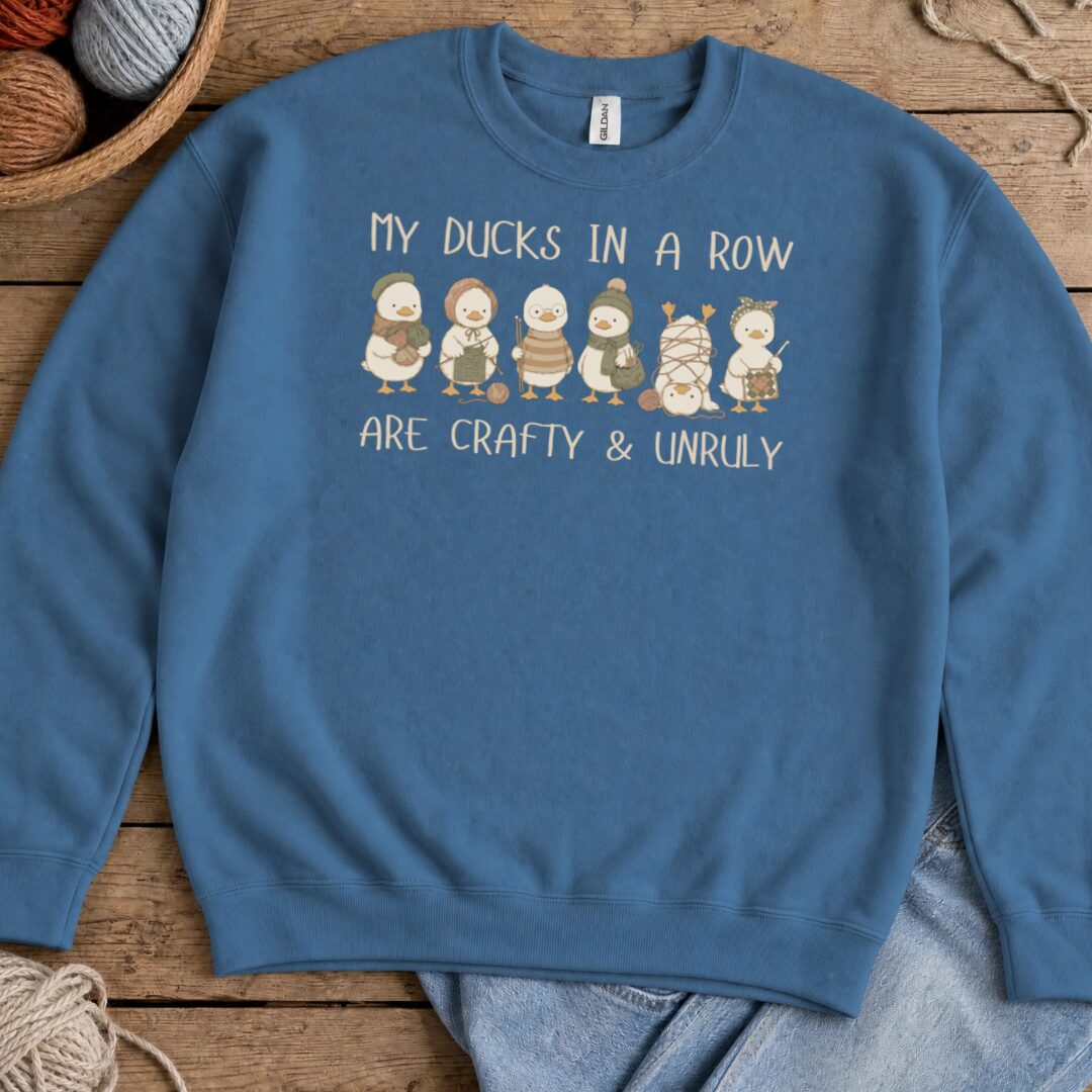 Ducks In A Row Indigo Blue Sweatshirt.jpg