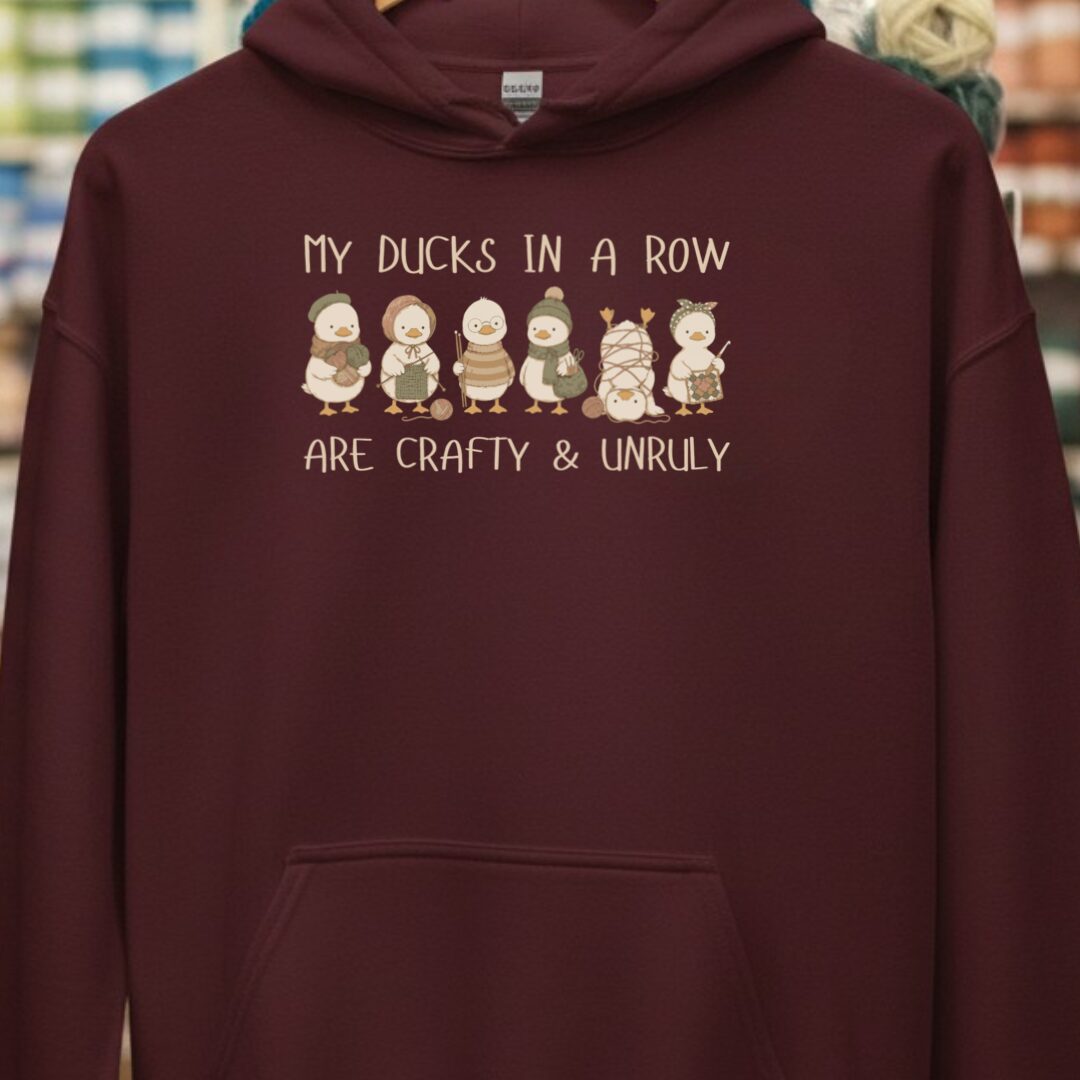 Ducks In A Row Maroon Hoodie.jpg