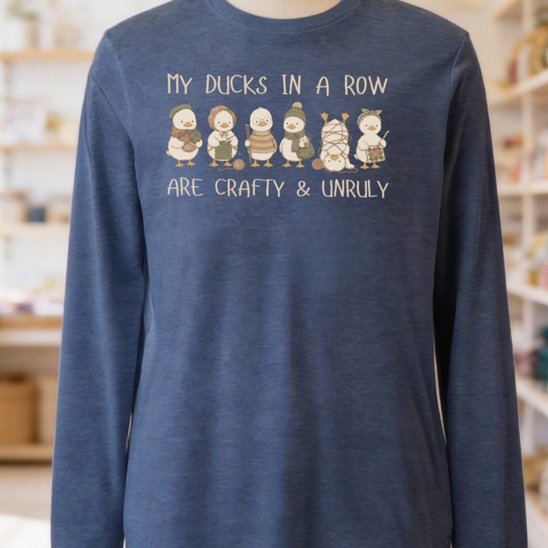 Ducks In A Row Navy Long Sleeve Tee.jpg