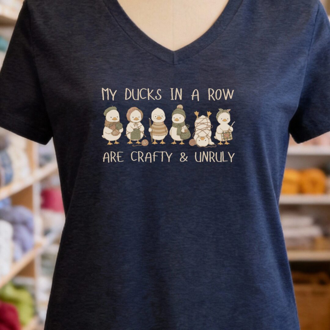 Ducks In A Row Navy V Neck.jpg