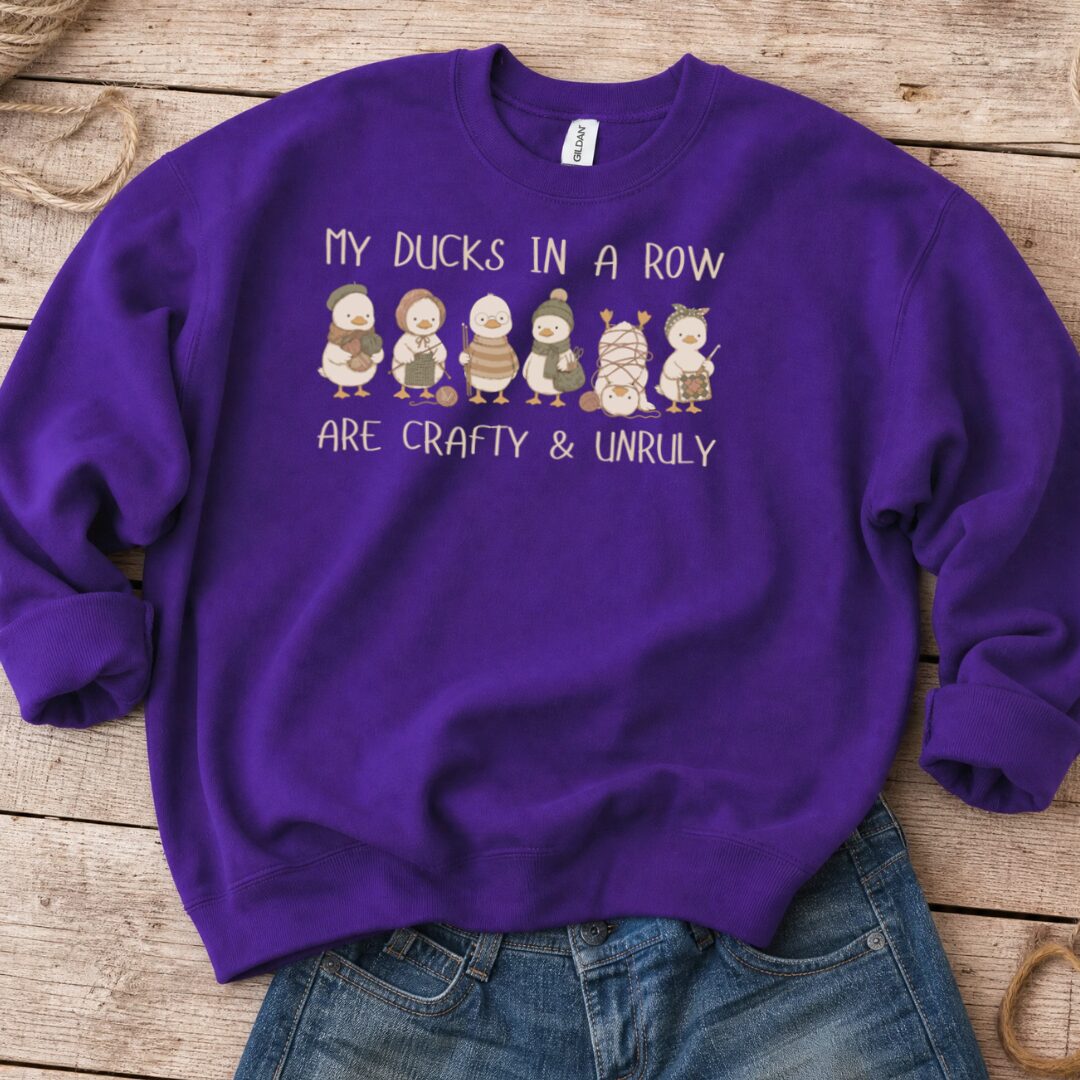 Ducks In A Row Purple Sweatshirt.jpg