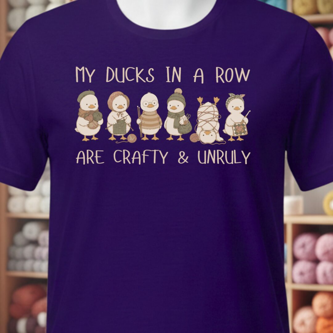 Ducks In A Row Purple T-Shirt.jpg