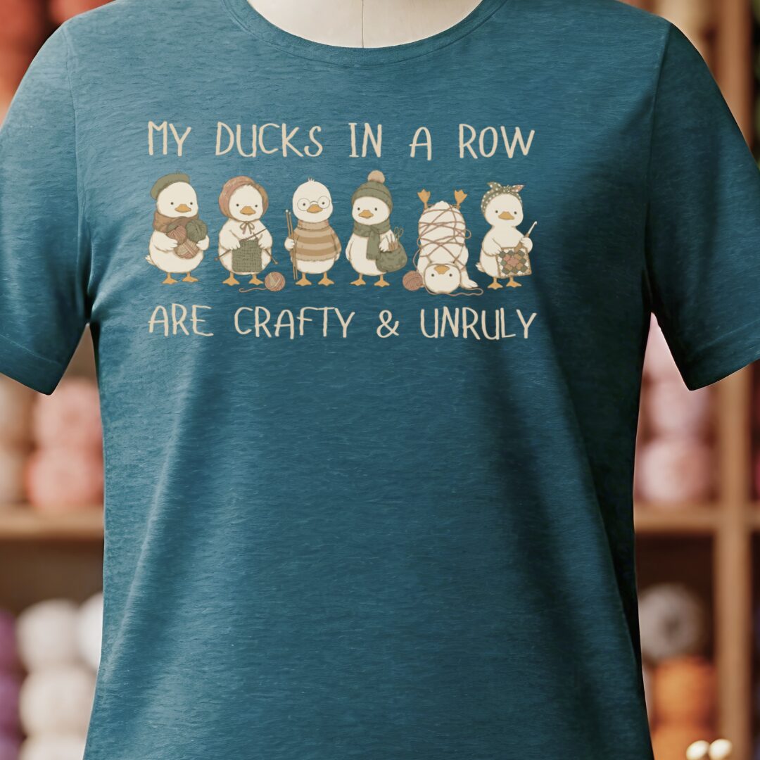 Ducks In A Row Teal Blue T-Shirt.jpg