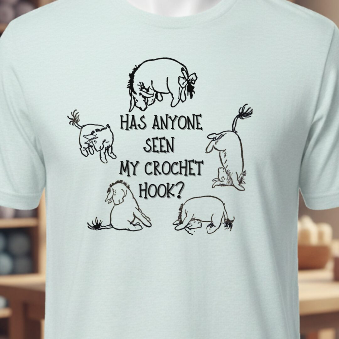 Eeyore Lost Crochet Hook T-Shirt Ice Blue t-shirt