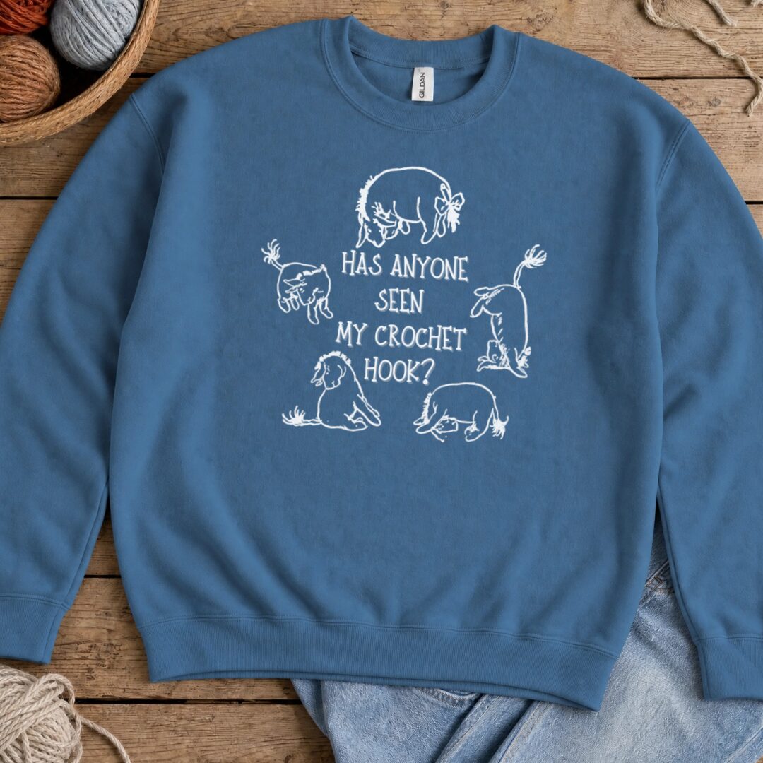 Eeyore Lost Crochet Hook Sweatshirt Indigo Blue t-shirt