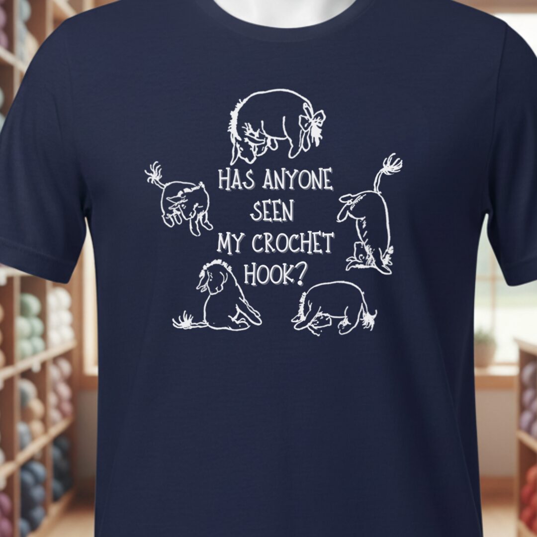 Eeyore Lost Crochet Hook T-Shirt Navy t-shirt